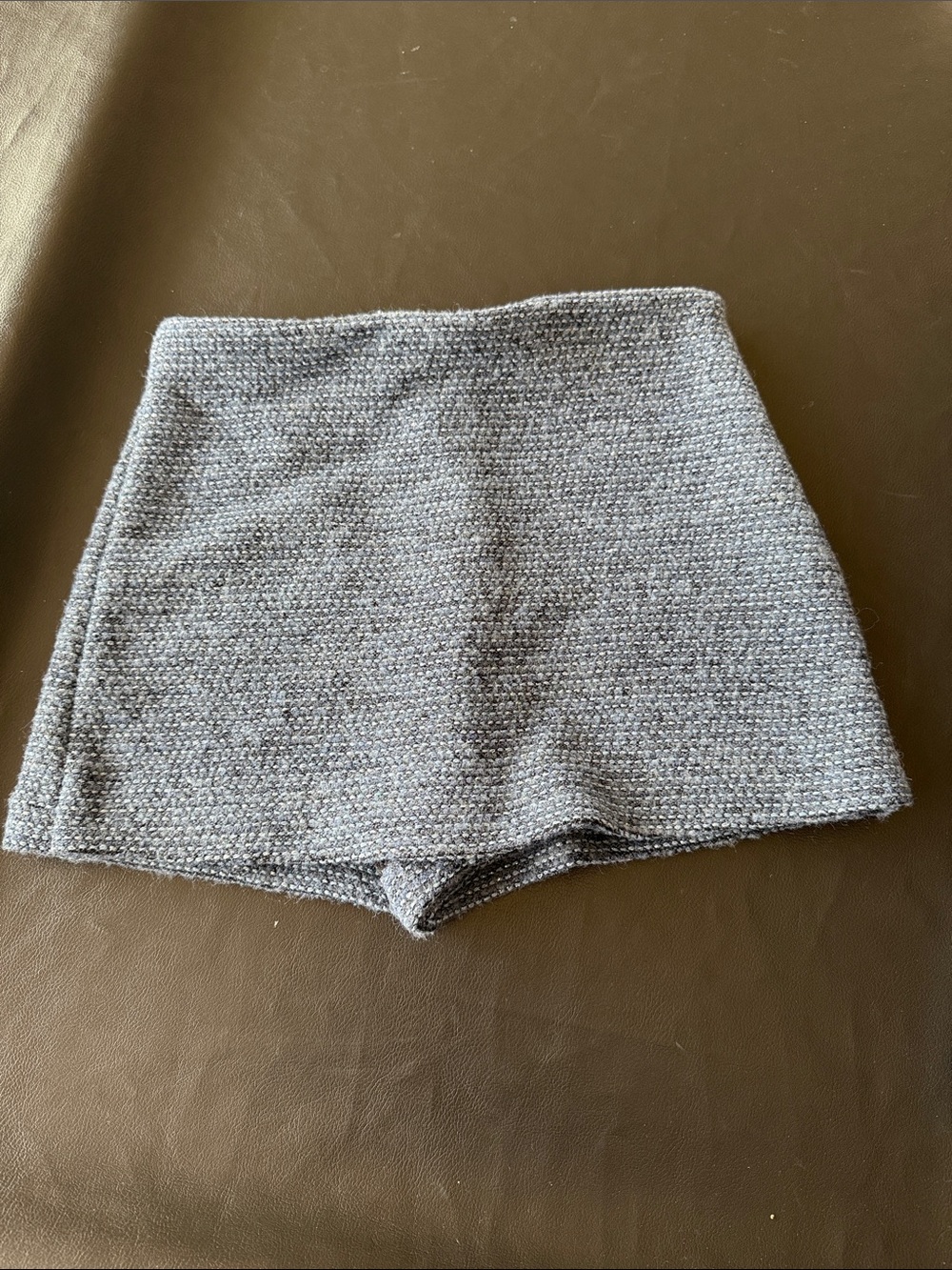 ZARA Cropped Textured Knit Jacket and skort set in BLUE TWEED - Women's - Picture 2 of 3
